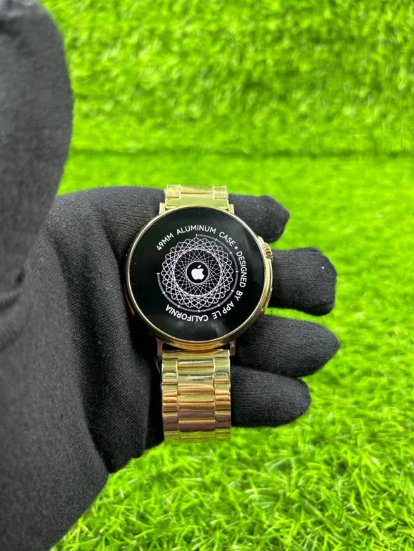 Smart Watch Ultra Pro 2 Round Dial 1.52 Inch Display Stylish Design, Bluetooth Calling, Health & Fitness Tracker Also The Heart Monitoring, with Logo & 2 Straps (24K Gold Edition) - Image 3