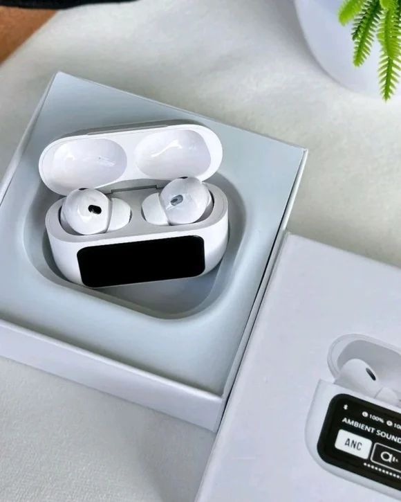 ENC Air Pods Pro 2nd Gen with Touch Screen Display Music Wallpaper Change Bluetooth (Whiteand Black, True Wireless) - Image 3