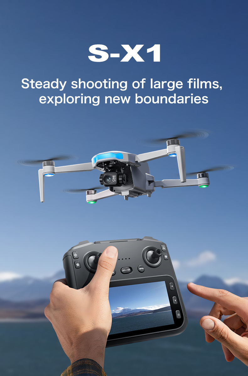 S-X1 MAX 3 AXIS GIMBAL CAMERA DRONE WITH DISPLAY REMOTE